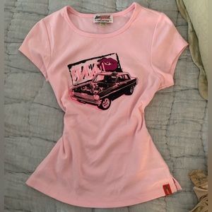 Y2K light pink Cadillac top